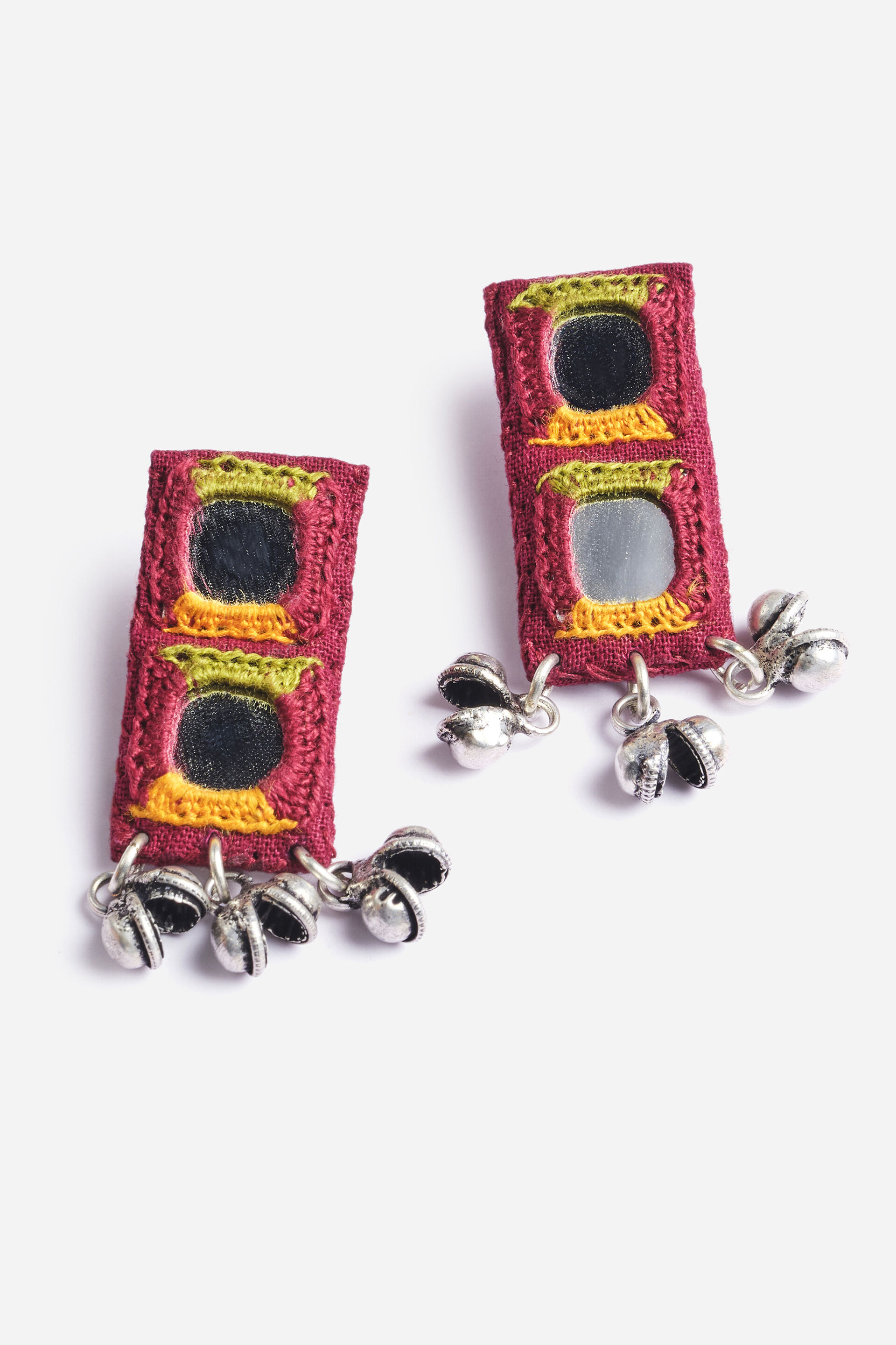 Mirror & Ghungroo Earrings, , image 3